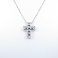 750WG／K18WG 2WAY クロス ダイヤモンドネックレス