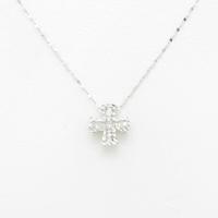 K18WG クロス ダイヤモンドネックレス