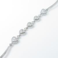 K18WG ハート ダイヤモンドブレスレット