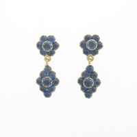 K18YG フラワー サファイヤピアス