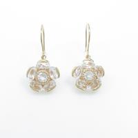 ポンテヴェキオ フラワー ホワイトトパーズピアス