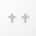 【リメイク】K18WG クロス ダイヤモンドピアス