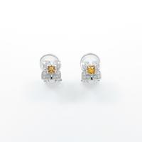 K18WG／K14WG フラワー サファイヤイヤリング