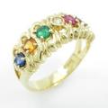 750YG カラーストーンリング