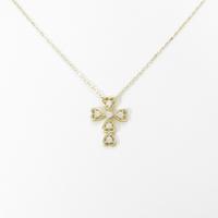 【リメイク】K18YG クロス ダイヤモンドネックレス5％引き