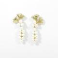K18YG イチョウ アコヤパールピアス