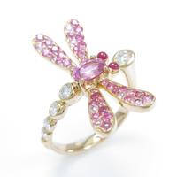 K18PG トンボ ピンクサファイヤリング