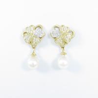 K18YG／PT アコヤパールピアス