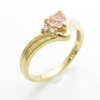 K18YG ハート トルマリンリング