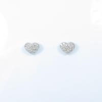 K18WG ハート ダイヤモンドピアス