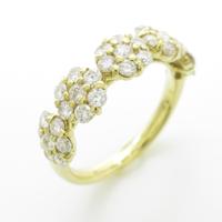 K18YG フラワー ダイヤモンドリング