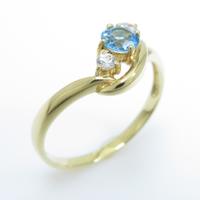 K18YG ブルートパーズリング