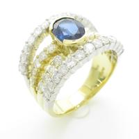 K18YG／PT サファイヤリング