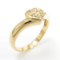 K18YG ハート ダイヤモンドリング