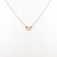 K18PG ハート ダイヤモンドネックレス