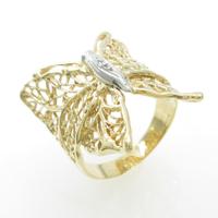 K18YG／PT バタフライ ダイヤモンドリング