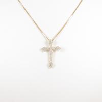 K18YG クロス ダイヤモンドネックレス