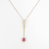 K18YG ルビーネックレス