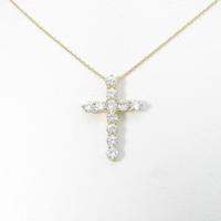 【リメイク】K18YG クロス ダイヤモンドネックレス