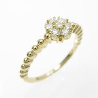 【リメイク】K18YG フラワー ダイヤモンドピンキーリング