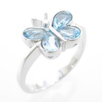 750WG バタフライ ブルートパーズリング