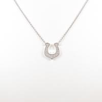 K18WG ホースシュー ダイヤモンドネックレス