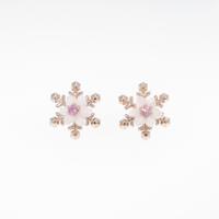 スタージュエリー スノーフレイク×フラワー ピンクサファイヤピアス