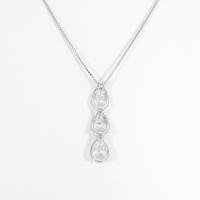 K18WG スリーストーン ダイヤモンドネックレス