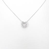 K18WG ホースシュー ダイヤモンドネックレス