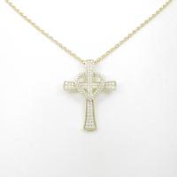 K18YG 2WAY クロス×ハート ダイヤモンドネックレス