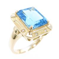 K18YG ブルートパーズリング