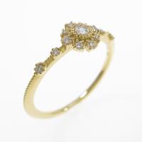 アガット フラワー ダイヤモンドリング