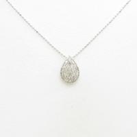 K18WG ドロップ ダイヤモンドネックレス