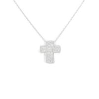 K18WG クロス ダイヤモンドネックレス