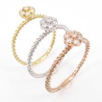 K18スリーカラー ダイヤモンドリング