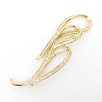 K18YG ダイヤモンドブローチ