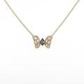K18YG バタフライ サファイヤネックレス