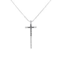 K18WG クロス ダイヤモンドネックレス