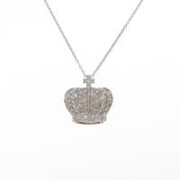 K18WG クラウン ダイヤモンドネックレス