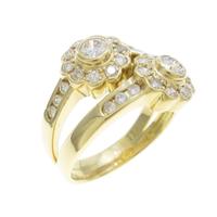 K18YG フラワー ダイヤモンドリング