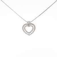 K18WG ハート ダイヤモンドネックレス
