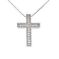 K18WG クロス ダイヤモンドネックレス