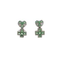 K18WG グリーンガーネットピアス