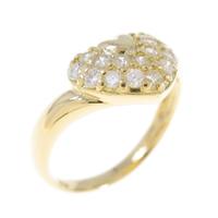 K18YG ハート ダイヤモンドリング