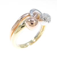 750スリーカラー ダイヤモンドリング