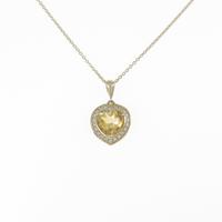 K14YG ハート シトリンネックレス