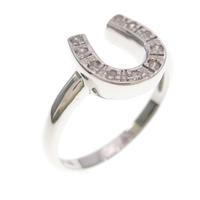 K14WG ホースシュー ダイヤモンドリング