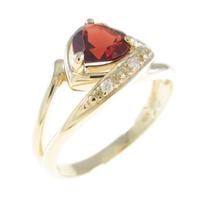 K10YG ハート ガーネットリング