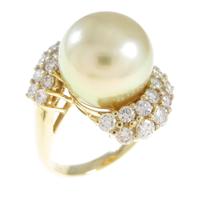 K18YG シロチョウパールリング