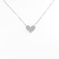 K18WG ハート ダイヤモンドネックレス